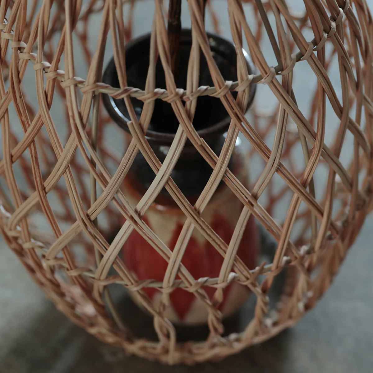 花瓶 sadio Flow サディオ ラタン ( 花ビン 花びん 花器 フラワーベース フラワー 花 飾る 花入れ ラタン ラタン製 籐 おしゃれ 一輪挿し ランプシェード )