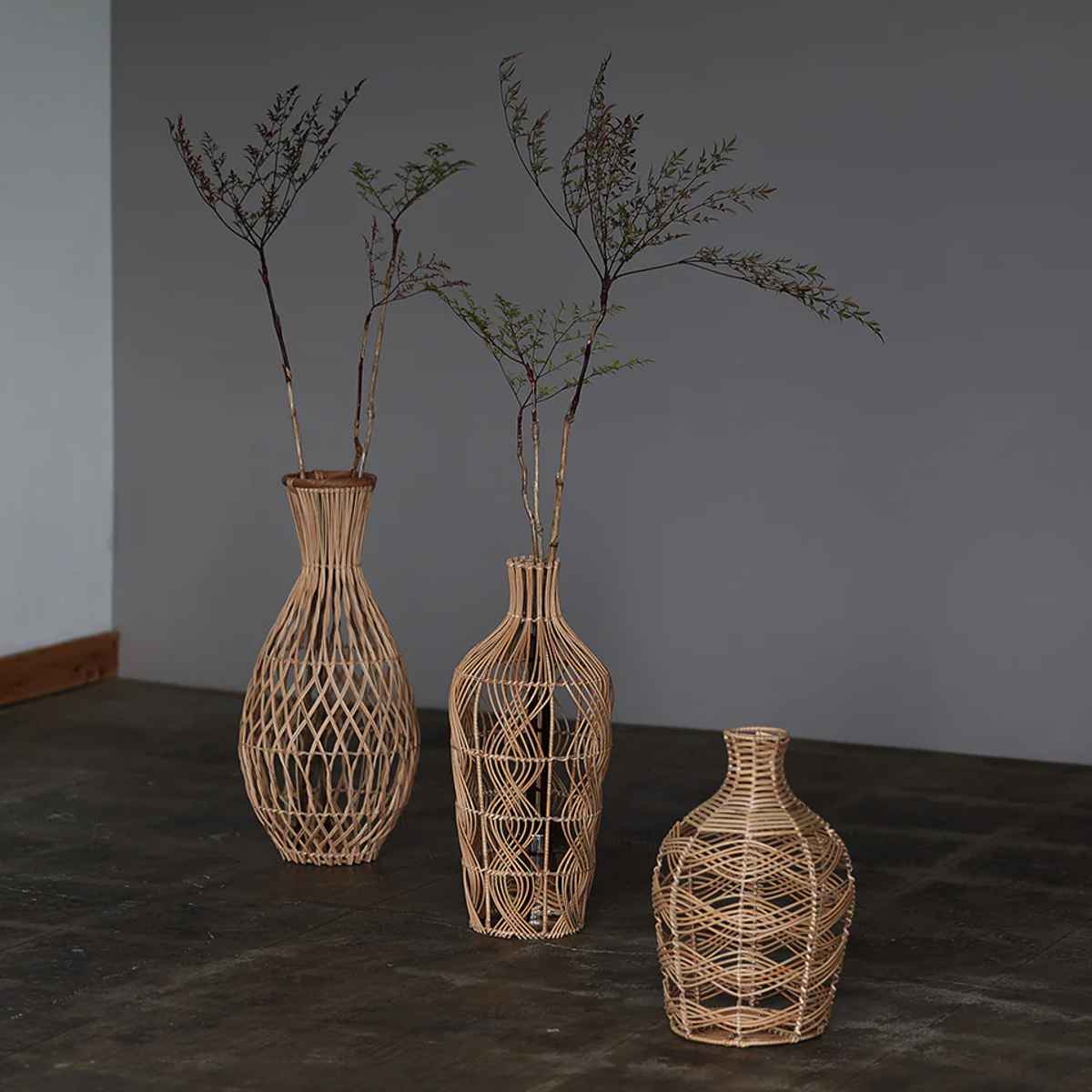 花瓶 sadio Wavelets サディオ ラタン ( 花ビン 花びん 花器 フラワーベース フラワー 花 飾る 花入れ ラタン ラタン製 籐 おしゃれ 一輪挿し ランプシェード )