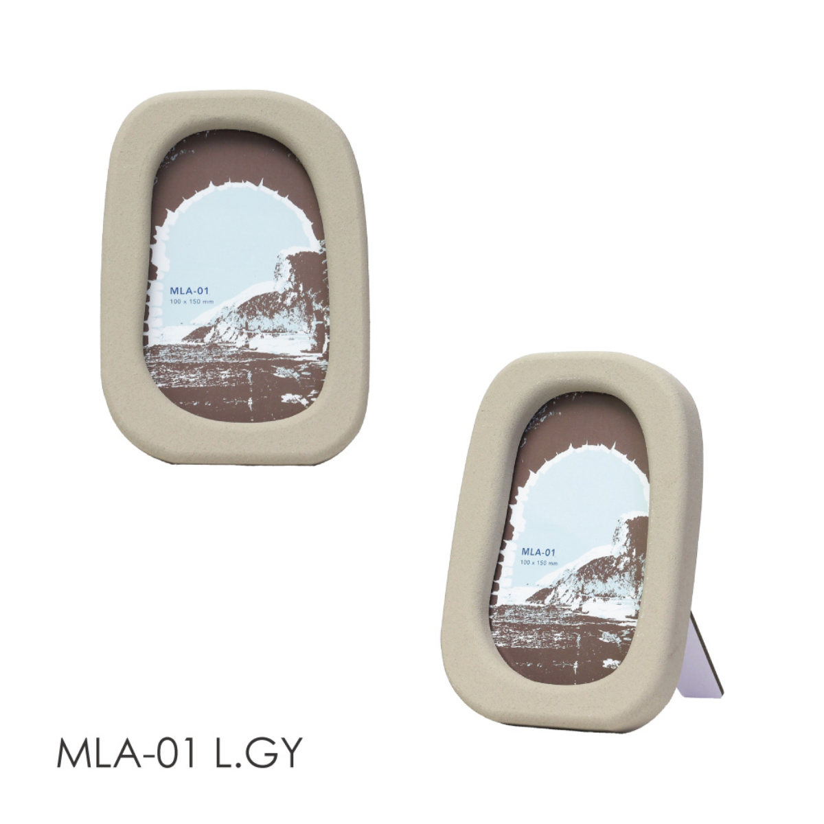 フォトフレーム MLA-01 ( 写真立て フォトスタンド 写真 フレーム ゆがみ 曲線 インテリア おしゃれ カフェ かわいい 壁掛け 置き型 柔らかい 雑貨 飾る 玄関 作品 額縁 イラスト ニッチ トイレ 縦 韓国インテリア ) 【ベージュ】 ベージュ
