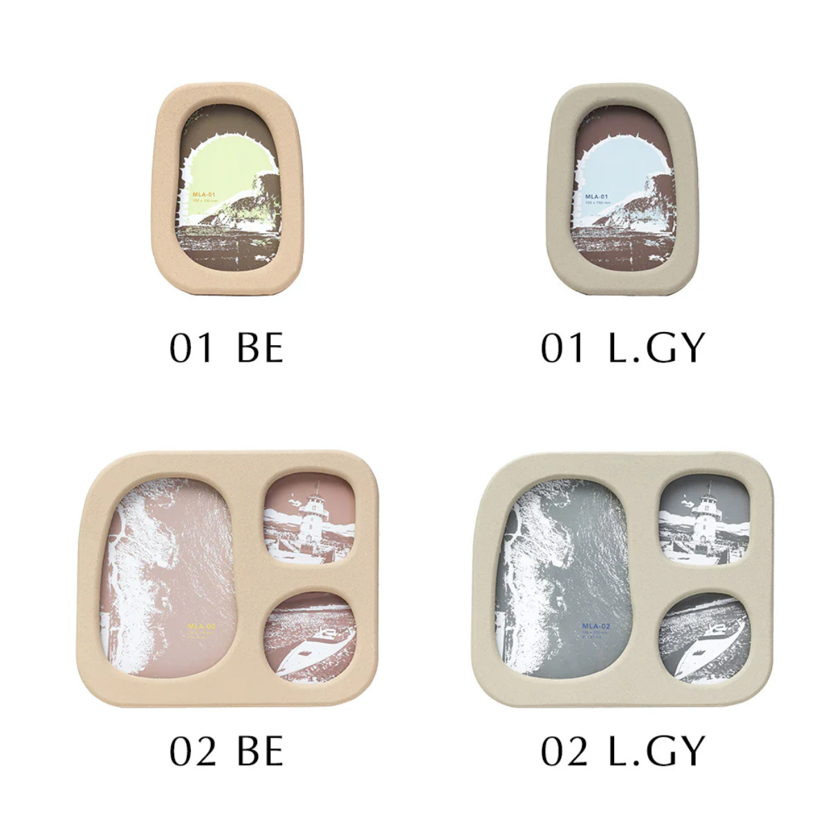 フォトフレーム MLA-01 ( 写真立て フォトスタンド 写真 フレーム ゆがみ 曲線 インテリア おしゃれ カフェ かわいい 壁掛け 置き型 柔らかい 雑貨 飾る 玄関 作品 額縁 イラスト ニッチ トイレ 縦 韓国インテリア ) 【ベージュ】 ベージュ