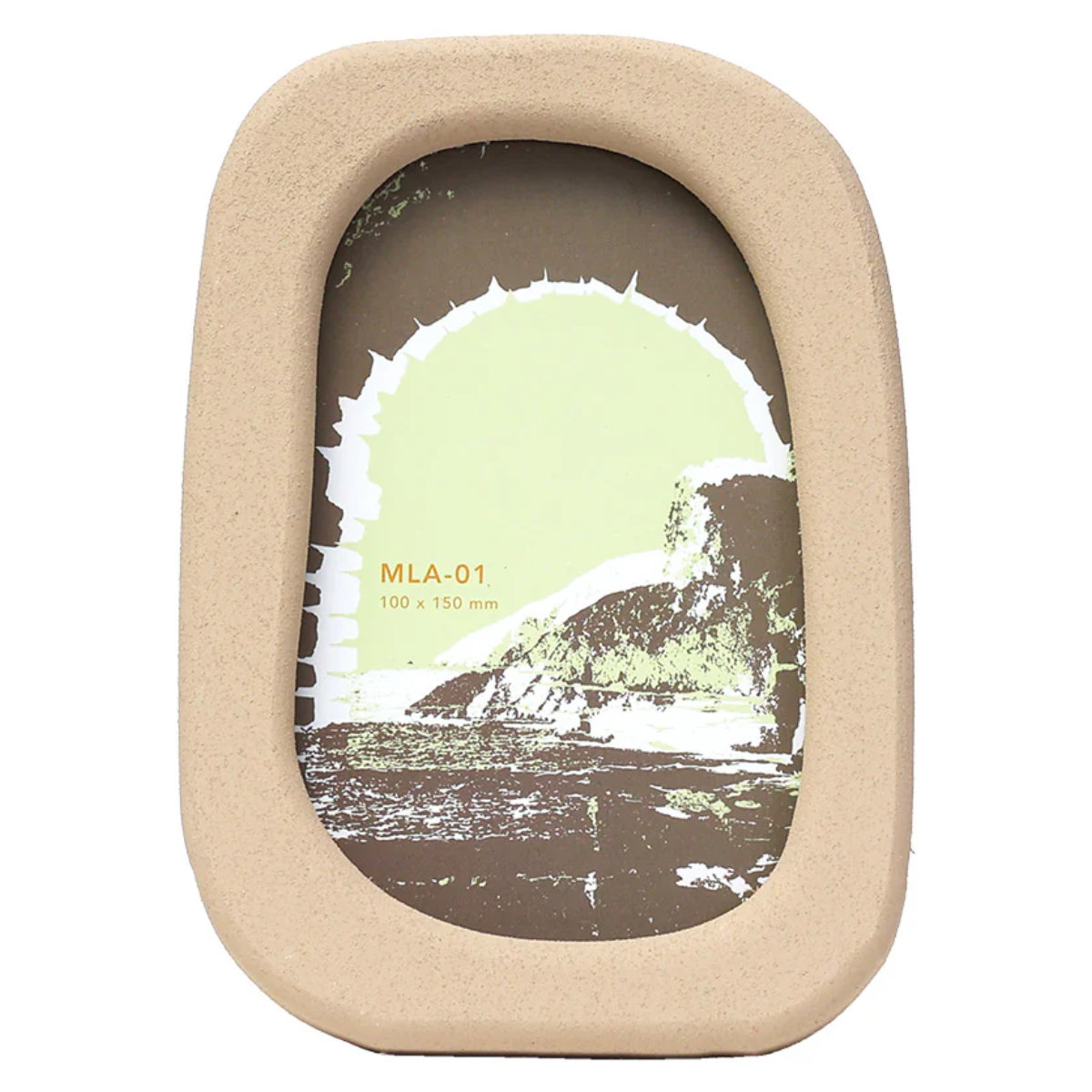 フォトフレーム MLA-01 ( 写真立て フォトスタンド 写真 フレーム ゆがみ 曲線 インテリア おしゃれ カフェ かわいい 壁掛け 置き型 柔らかい 雑貨 飾る 玄関 作品 額縁 イラスト ニッチ トイレ 縦 韓国インテリア ) 【ベージュ】 ベージュ