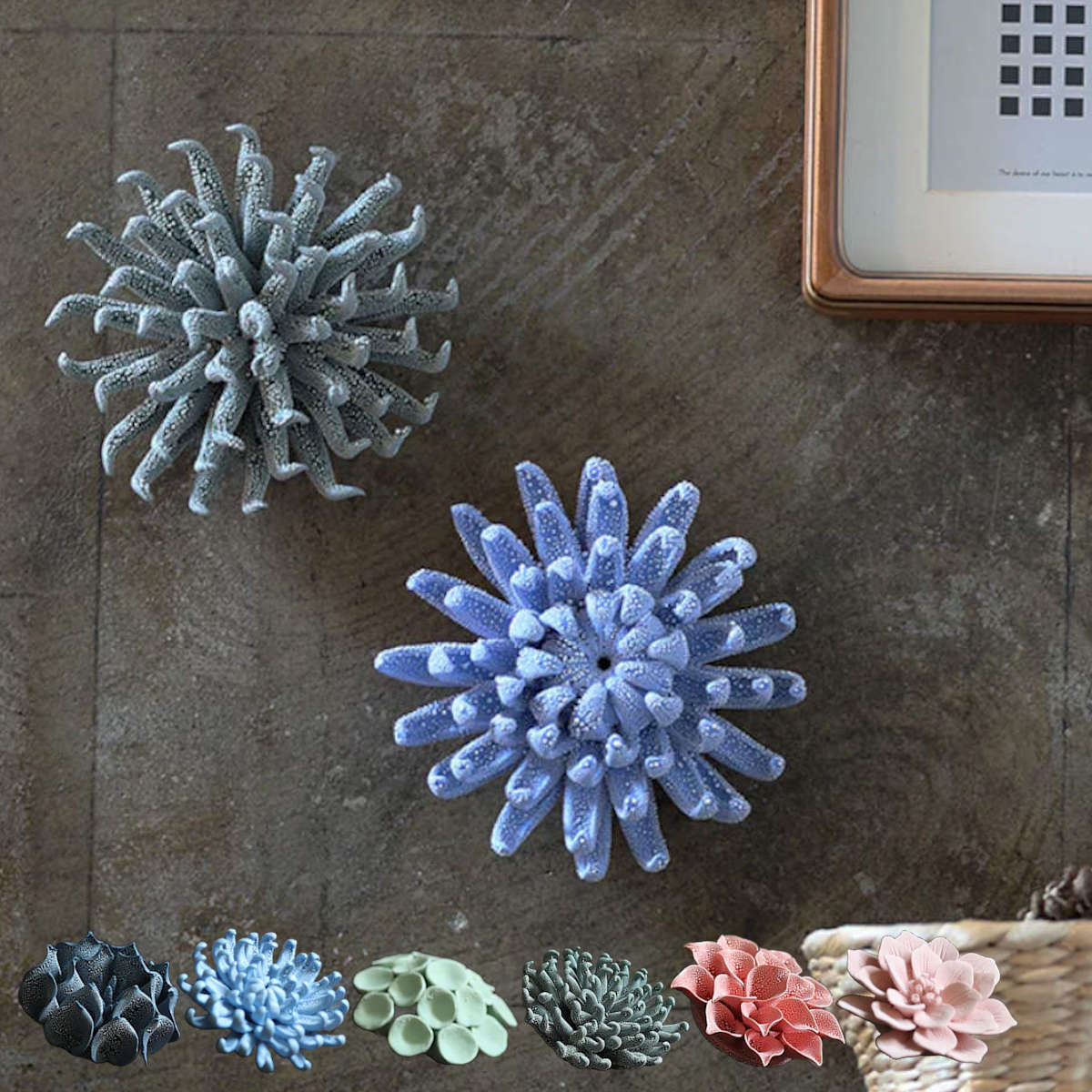 オブジェ 壁掛け ABYSSAL 666 花 植物 造花 （ 置き物 雑貨 オーナメント インテリア 玄関 お花 セラミック 飾る かわいい 可愛い リビング 卓上 机上 ニッチ おしゃれ ） 【A】