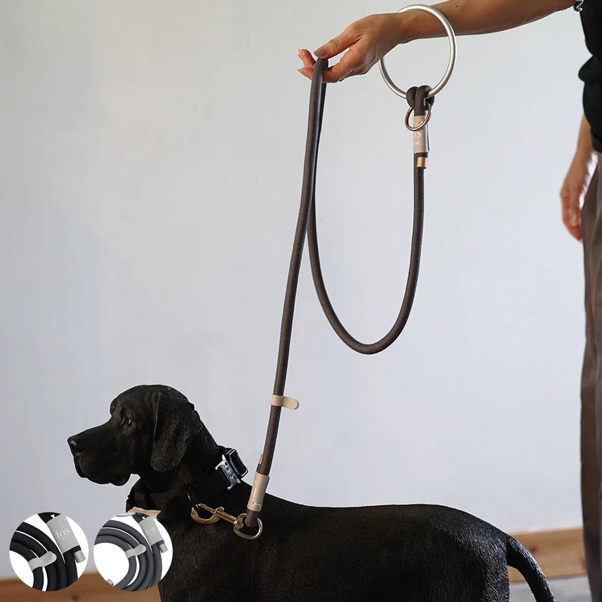 ペット 犬 Eric Reel リード （ 犬用リード ドッグリード イヌ いぬ ペット用 散歩 ロープリード 長さ 約141cm 小型犬 中型犬 大型犬 高耐久 散歩用リード お散歩リード ） 【グレー】
