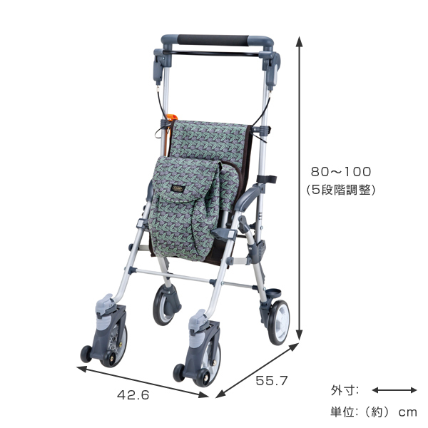 ST40-3B06-KC=【地域限定送料無料 新品】折りたたみ式シルバーカー【座れる手押し車コンパクトお買い物アウトレット家具赤字覚悟】