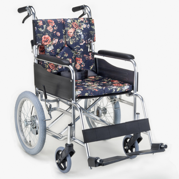 簡易車椅子 軽量 折り畳み コンパクト 介護 介助 ネクスト イースタンブルー A501-AB カドクラ