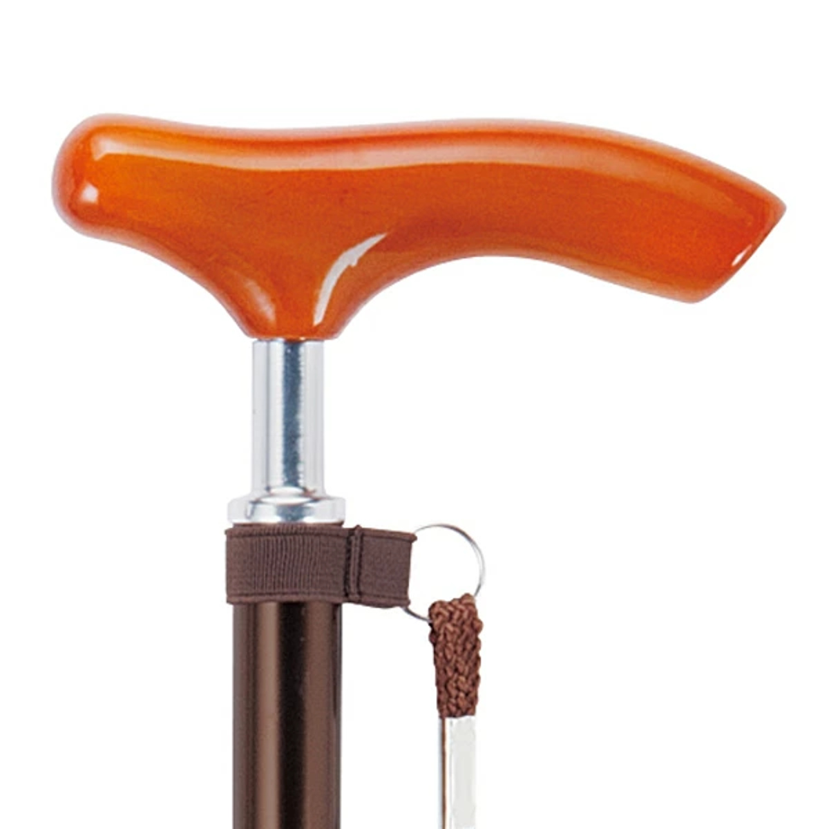 杖 伸縮 軽量 女性 男性 おしゃれ ステッキ アルミ製 茶色 ( 軽量 つえ ツエ 介護 歩行補助 外出 歩行関連用品 福祉 歩行関連 散歩 転倒防止 持ちやすい 握りやすい )