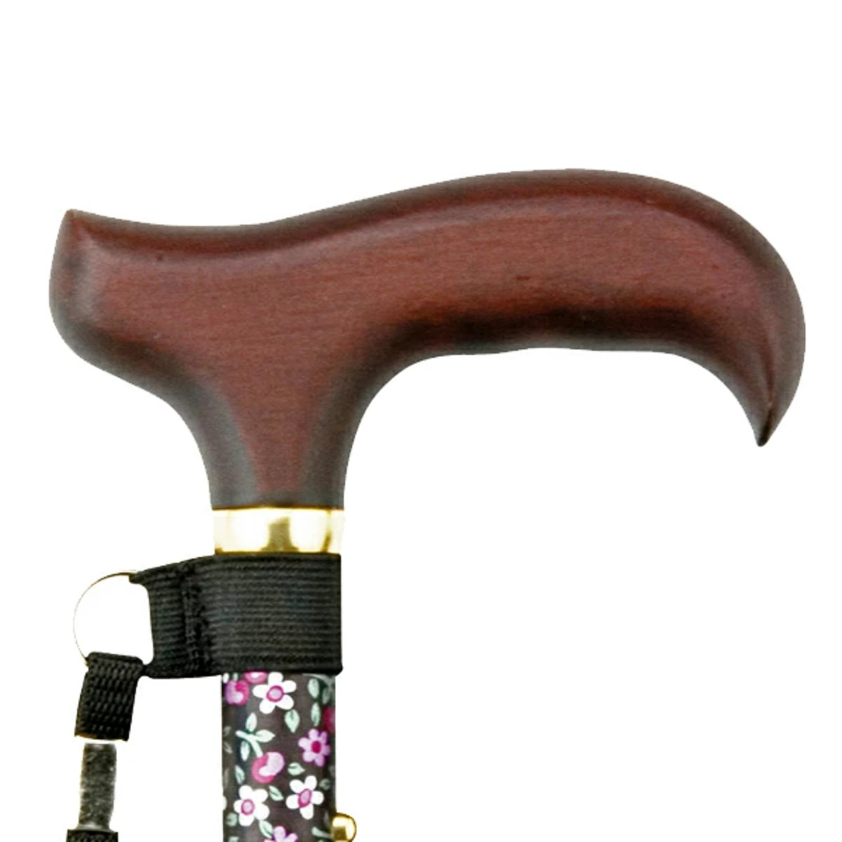 杖 折りたたみ 軽量 女性 おしゃれ ステッキ 花柄 アルミ製 ( つえ ツエ 折り畳み 介護 伸縮 歩行補助 外出 歩行関連用品 福祉 歩行関連 散歩 転倒防止 ) 【ブラック】 ブラック