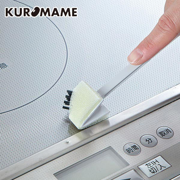 頑固汚れ洗い MK ガラス掃除 ブラシ IH まめいた ( キッチン掃除 台所 台所掃除 IH掃除 台所ブラシ よく落ちる ホワイト キッチン小物 キッチン用品 KUROMAME IH クリーナー )