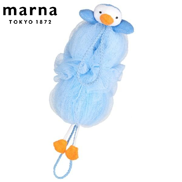 MARNA マーナ ボディタオル 背中も洗える シャボンボール アニマルミックス ペンギン （ ボディスポンジ バススポンジ 浴用タオル スポン