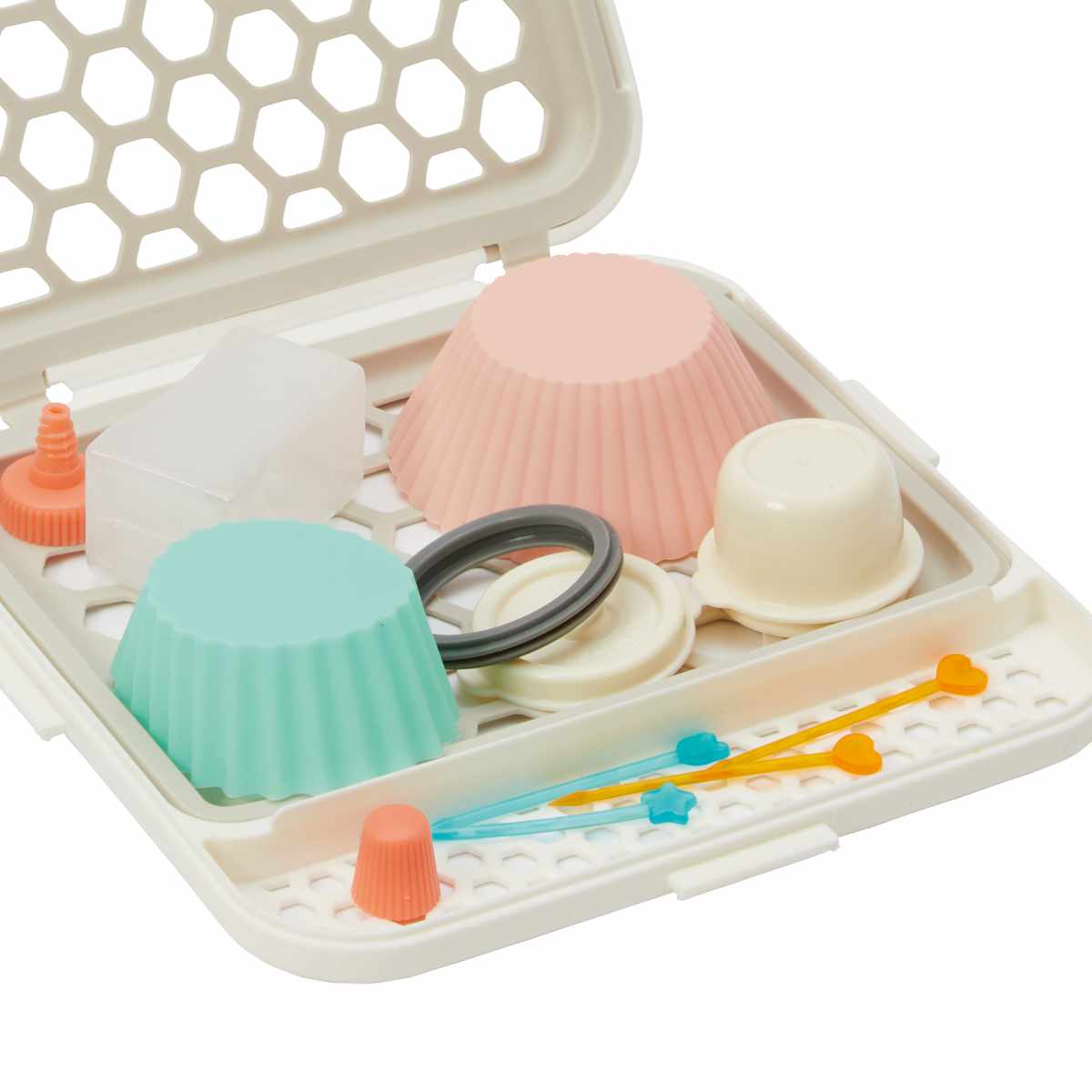 marna マーナ 食洗機用小物ネット K823W ( 食洗機 小物 カゴ ケース ネット お弁当用品 おかずカップ シリコン シリコーン パッキン ピック 仕切り付き キッチン 小物入れ 小物かご 小物ネット バスケット )