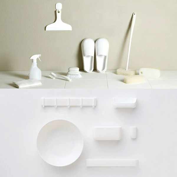 marna マーナ きれいに暮らす。 マグネット湯おけ W685W ( 湯桶 マグネット 洗面器 風呂桶 手おけ 壁面 磁石 入浴 マグネット収納 日本製 風呂おけ バスグッズ コンパクト ホワイト シンプル )