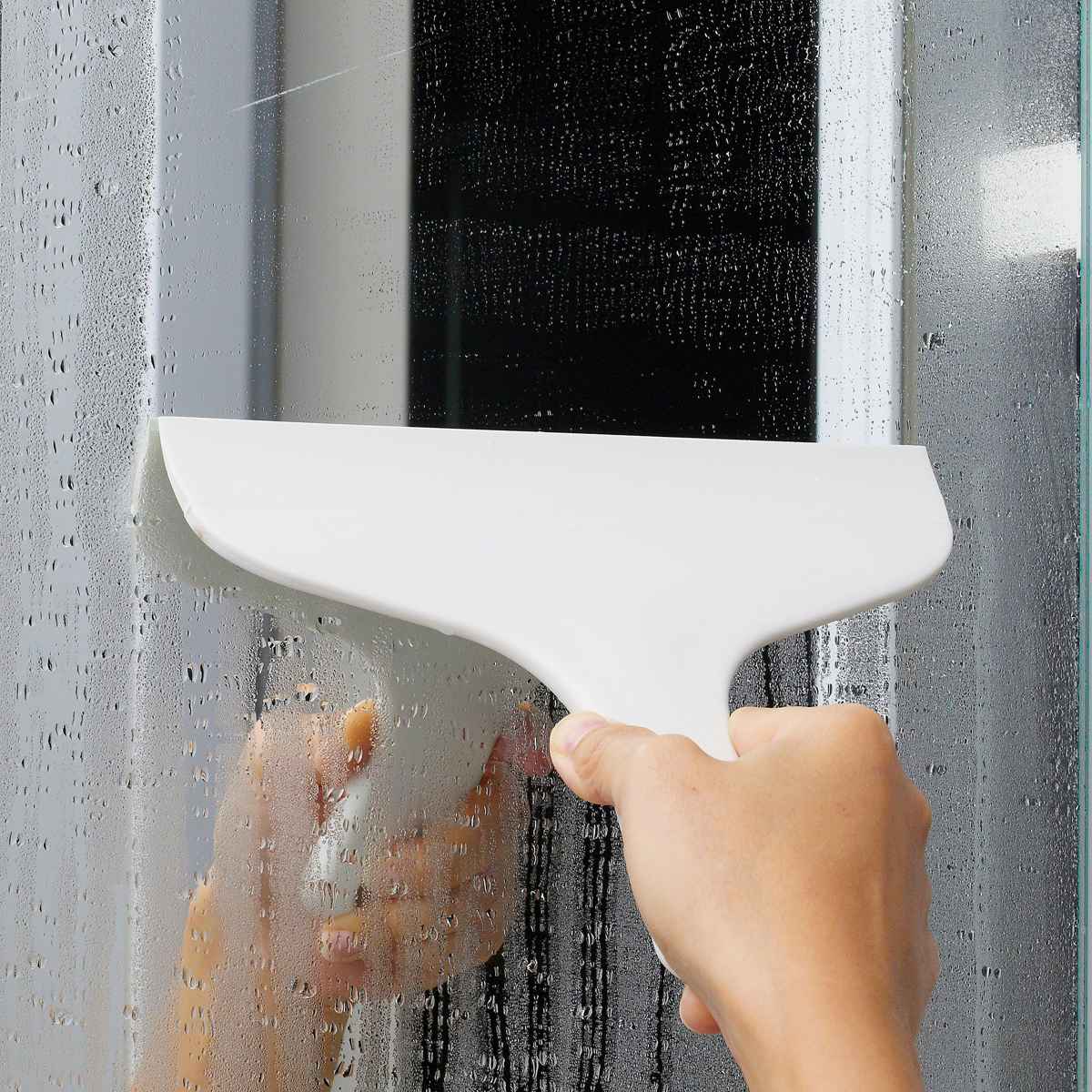 marna マーナ 小回りスキージー W677 ( マーナのきほん ワイパー 水切り 結露 曇り 風呂 お風呂 窓掃除 掃除 清掃 シンプル 鏡 タイル 壁 風呂掃除 浴室 湿気 水分 水はけ 窓ワイパー スクイージー ホワイト 白 グレー ) 【グレー】 グレー