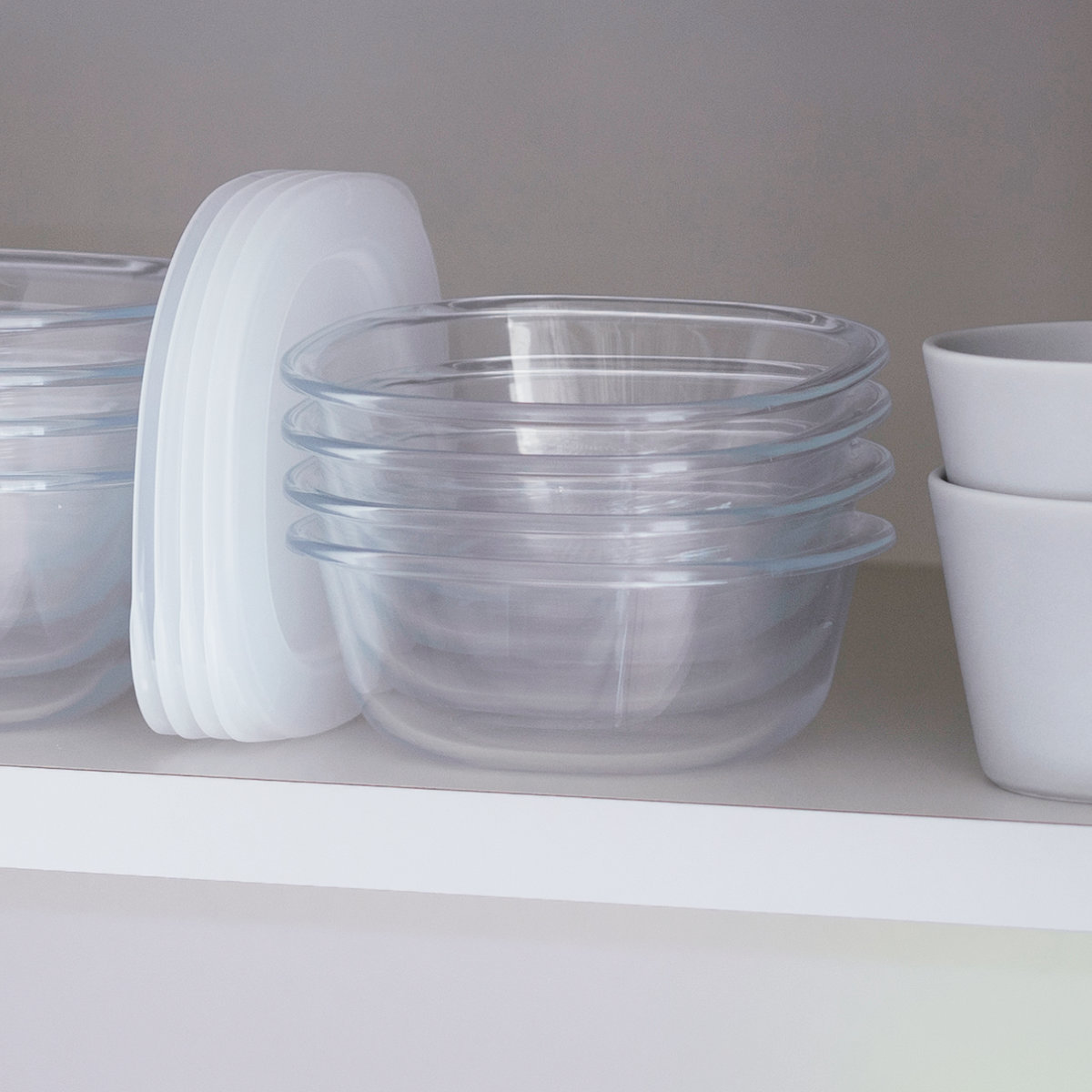 marna マーナ うつわにもなる保存容器 250mL 2個入り K831 ( 密閉 食洗機対応 電子レンジ対応 冷凍 キッチン 積み重ね スタッキング 収納 シンク下 ワンタッチ 保存 容器 軽量 ) 【ダークグレー】 ダークグレー