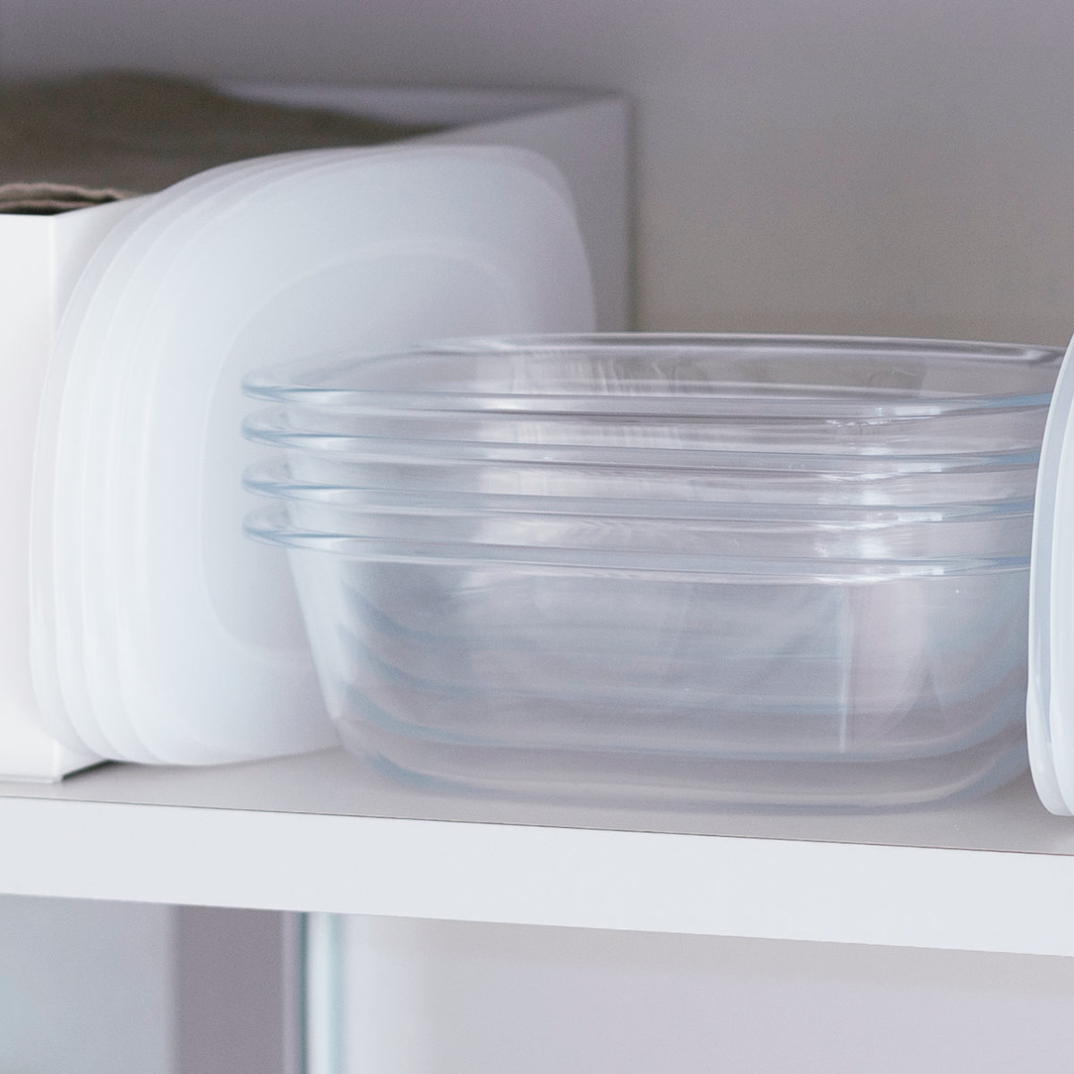 marna マーナ うつわにもなる保存容器 650mL 2個入り K832 ( 密閉 食洗機対応 電子レンジ対応 冷凍 キッチン 積み重ね スタッキング 収納 シンク下 ワンタッチ 保存 容器 軽量 ) 【クリア】 クリア