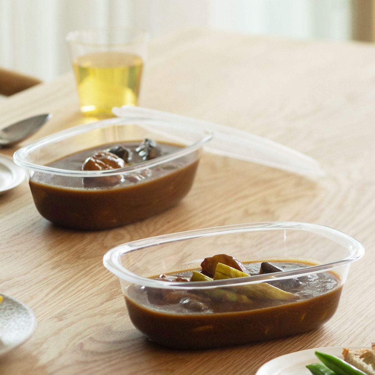 marna マーナ うつわにもなる保存容器 650mL 2個入り K832 ( 密閉 食洗機対応 電子レンジ対応 冷凍 キッチン 積み重ね スタッキング 収納 シンク下 ワンタッチ 保存 容器 軽量 ) 【クリア】 クリア