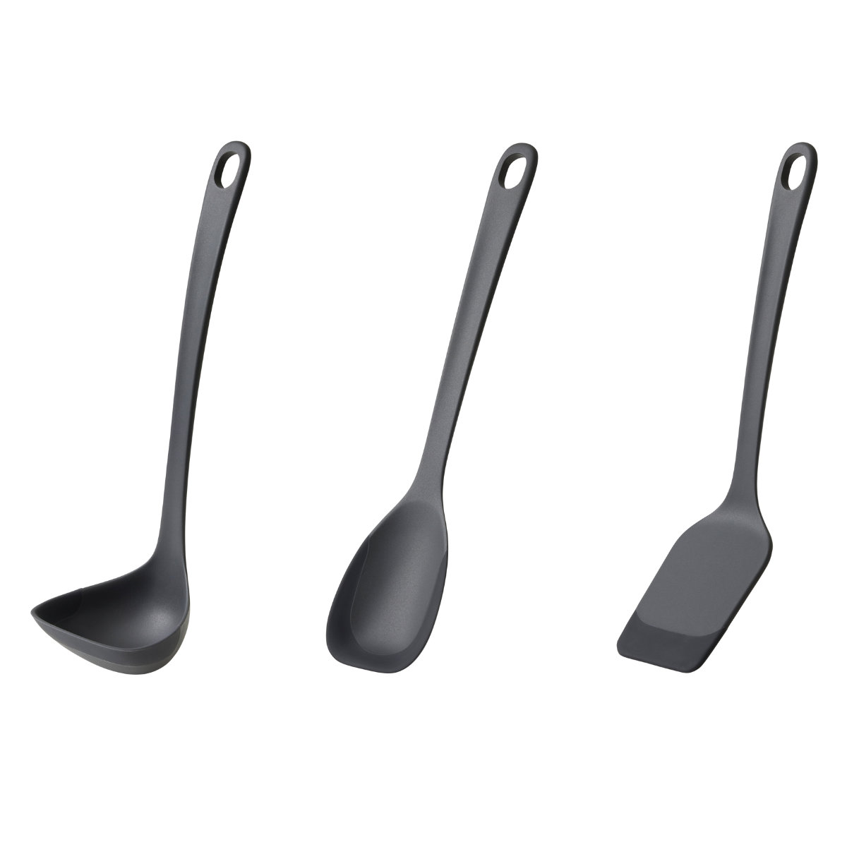 marna マーナ マーナのきほん キッチンツール 3点セット K800 K803 K804 ( お玉 スプーンヘラ ターナー 食洗機対応 シリコン 注ぎやすい レードル 耐熱 おしゃれ かわいい シンプル 滑らない 持ちやすい ) 【グレー】 グレー