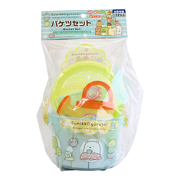 砂場遊び お砂場セット すみっコぐらし バケツセット ( おもちゃ お風呂 砂場 お砂場 子供 水遊び キャラ レジャーグッズ ビーチグッズ 子供用 キャラクター しろくま ぺんぎん とんかつ ねこ とかげ えびふらいのしっぽ )