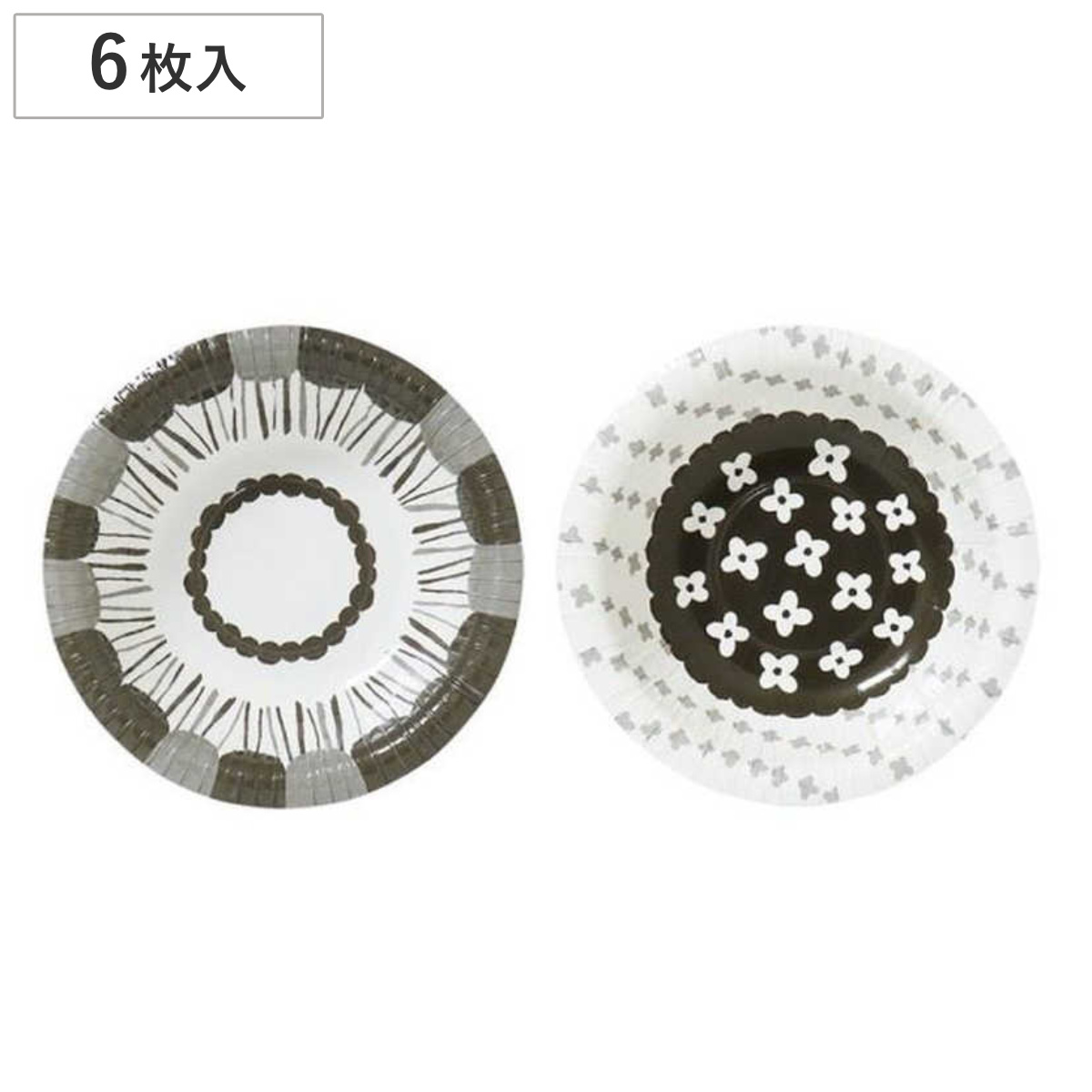 紙皿 ボウル 10cm 6枚入 ( 使い捨て ペーパープレート 北欧柄 簡易食器 使い捨て容器 紙容器 6枚 使い捨て紙皿 容器 紙 使い捨てプレート 取り皿 皿 トレー 深皿 BBQ アウトドア パーティー キャンプ )
