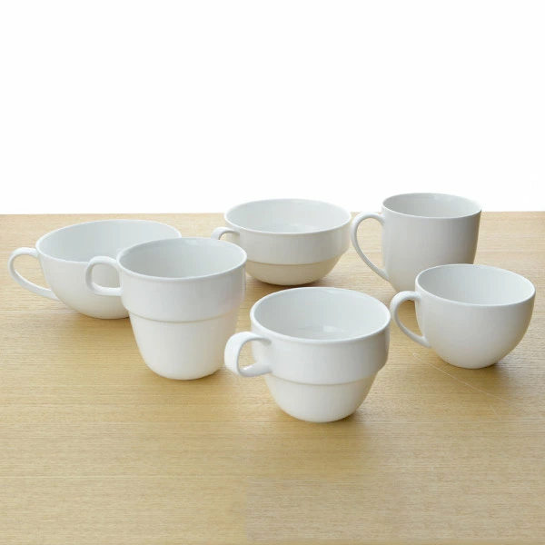 マグカップ スタッキング 260ml 洋食器 軽量強化磁器 フォルテモア 3個セット ( 白い食器 強化 軽量 割れにくい 器 皿 食器 タンブラー 電子レンジ対応 食洗機対応 コップ マグ )