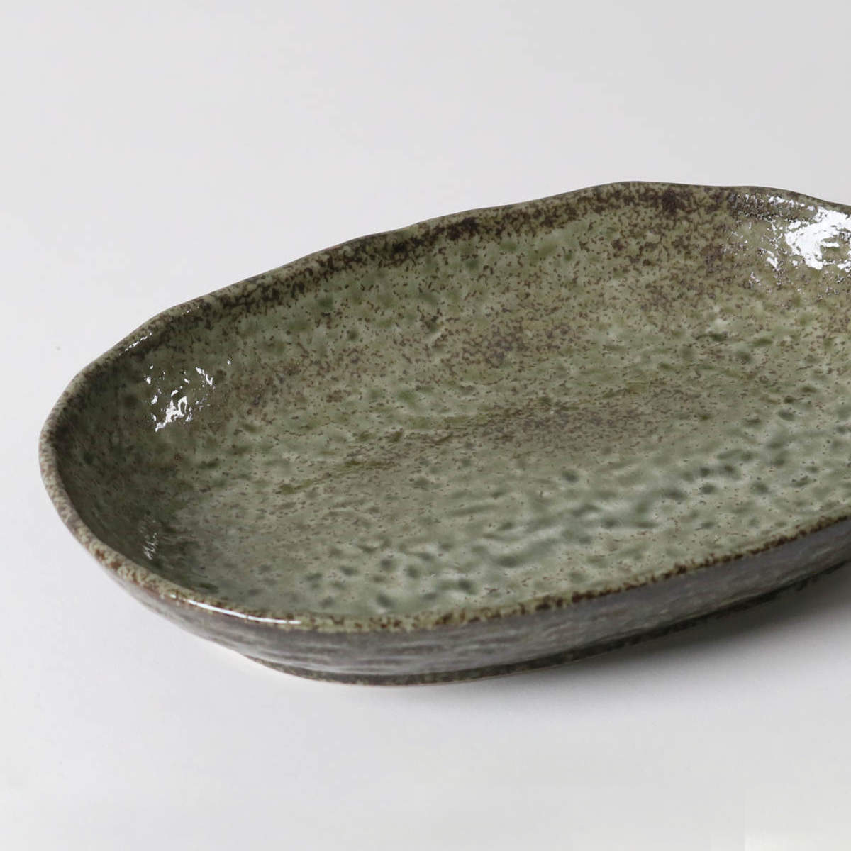 dショッピング |カレー皿 23cm 楕円 緑釉 皿 食器 陶器 美濃焼