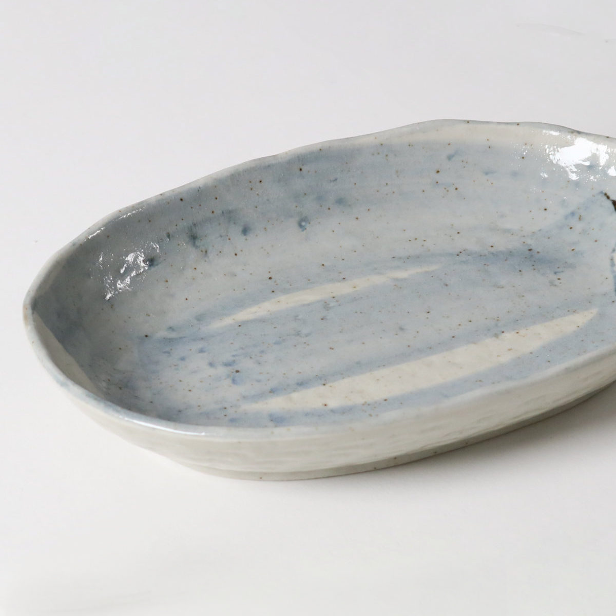 カレー皿 23cm 楕円 刷毛目 皿 食器 陶器 美濃焼 日本製 同色5枚セット ( 食洗機対応 電子レンジ対応 オーバル パスタ皿 中皿 お皿 オーバルプレート カレーボウル パスタボウル サラダ カレー パスタ おかず おしゃれ )