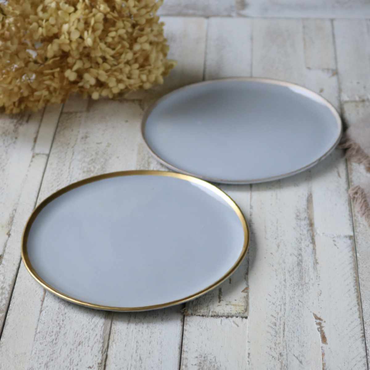 プレート 19cm スリール Sourire 笠間焼 皿 食器 洋食器 陶器 日本製 ゴールド ( 中皿 ケーキ皿 メインプレート 取り皿 平皿 パン皿 丸 取皿 おかず グレー おしゃれ ) 【シルバー】 シルバー