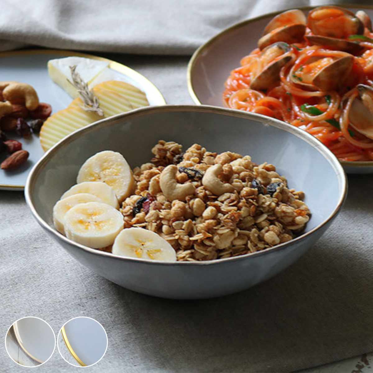 ボウル 17cm スリール Sourire 笠間焼 皿 食器 洋食器 陶器 日本製 ゴールド （ 中鉢 シリアルボウル 煮物鉢 サラダボウル 深皿 デザート 取り皿 スープ ポタージュ 菓子皿 ） 【シルバー】