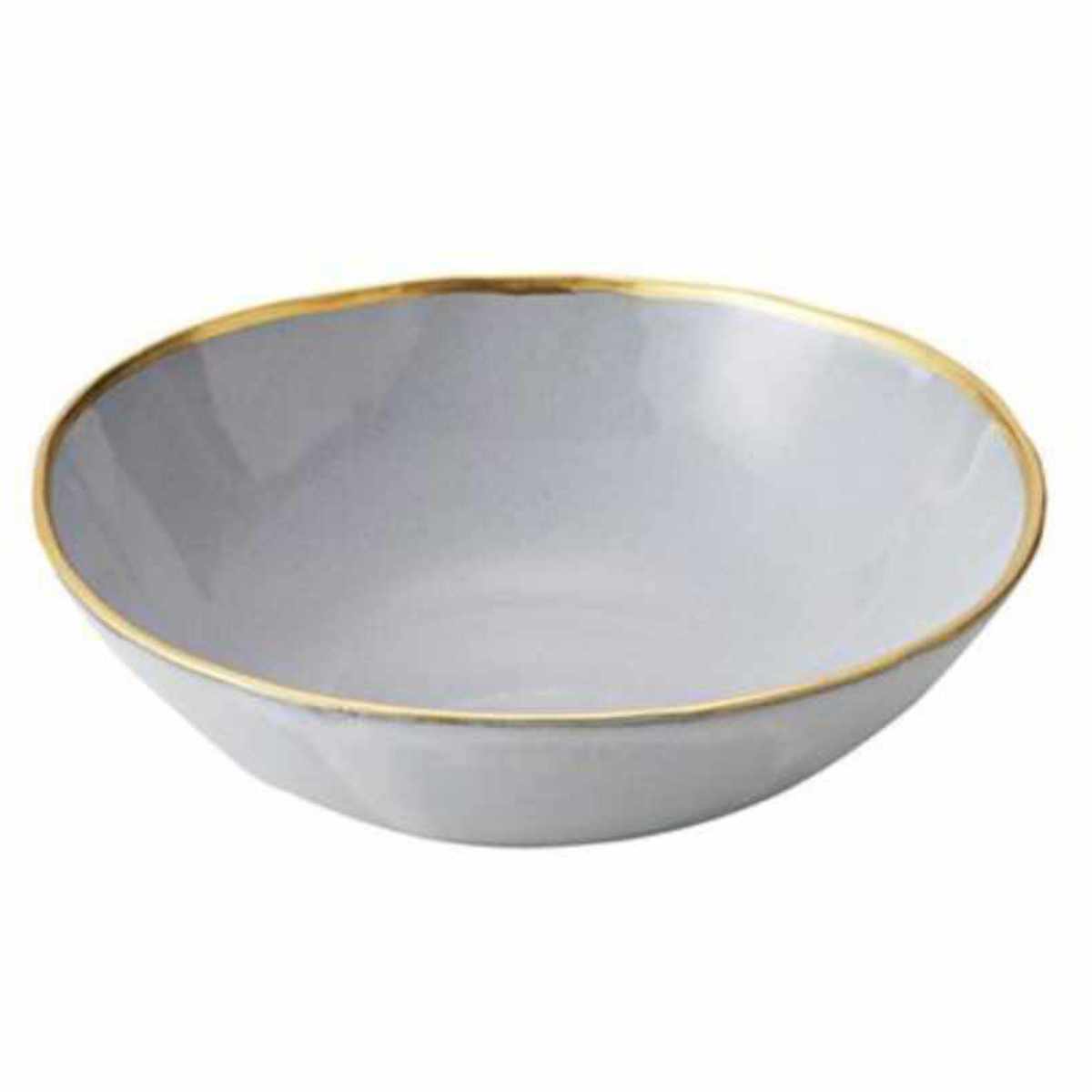 ボウル 17cm スリール Sourire 笠間焼 皿 食器 洋食器 陶器 日本製 ゴールド ( 中鉢 シリアルボウル 煮物鉢 サラダボウル 深皿 デザート 取り皿 スープ ポタージュ 菓子皿 ) 【シルバー】 シルバー