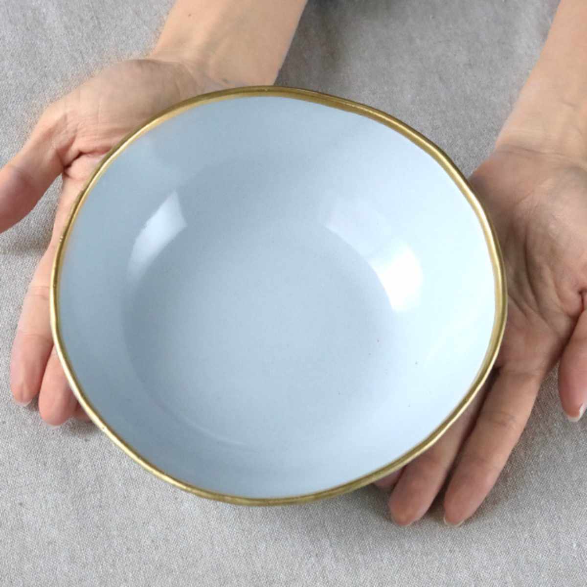 ボウル 17cm スリール Sourire 笠間焼 皿 食器 洋食器 陶器 日本製 ゴールド ( 中鉢 シリアルボウル 煮物鉢 サラダボウル 深皿 デザート 取り皿 スープ ポタージュ 菓子皿 ) 【シルバー】 シルバー