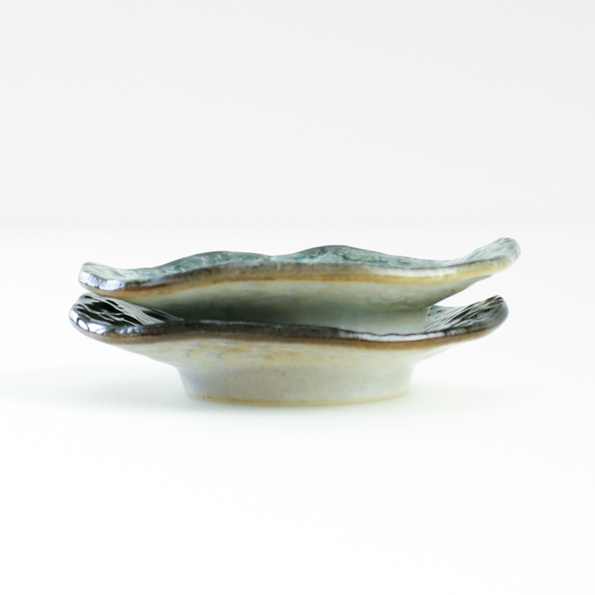 小皿 11cm プレート KANADE 陶器 同色5枚セット ( 電子レンジ対応 皿 お皿 取り皿 和食器 和風 個性的 醤油皿 薬味皿 ソース 醤油 お漬物 副菜 お浸し おしゃれ ) 【青】 青