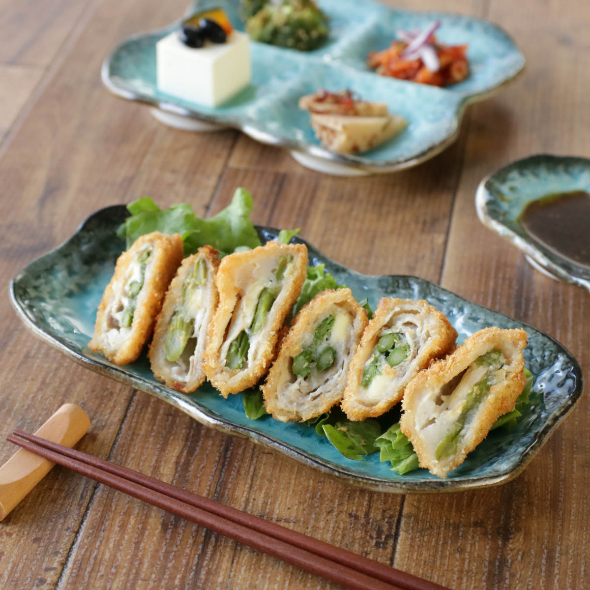 長角皿 23.5cm 長角プレート KANADE 陶器 ( 電子レンジ対応 長皿 焼物皿 皿 お皿 和食器 焼き魚 サンマ 前菜 オードブル 盛り合わせ 寿司 刺身 串皿 焼き鳥 モダン おしゃれ ) 【青】 青