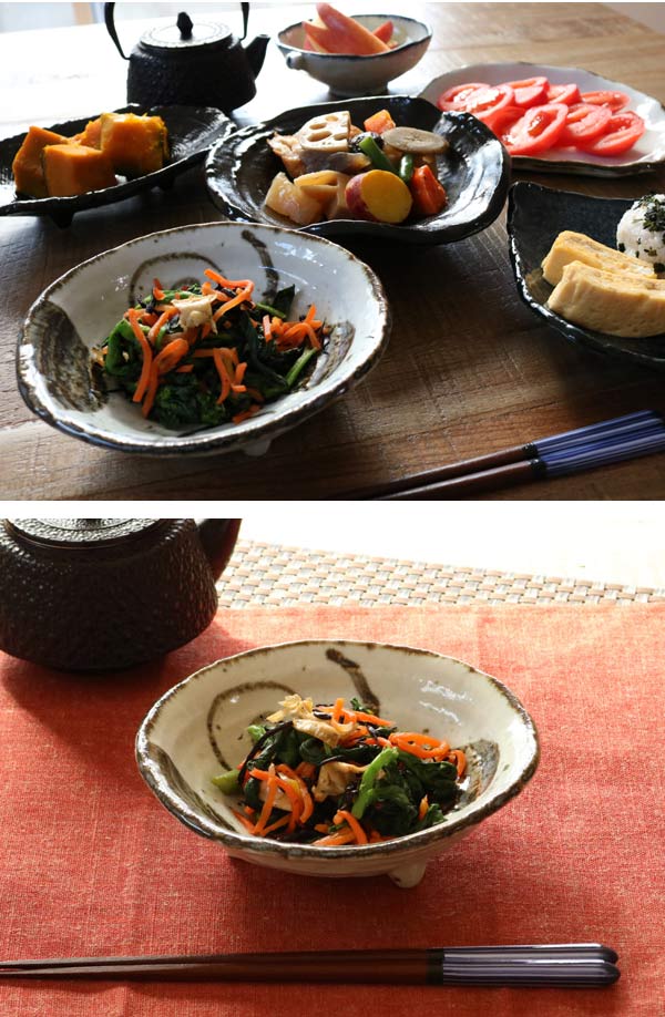 dショッピング |三つ足丸鉢 和食器 錆うず 変形皿シリーズ 美濃焼 日本