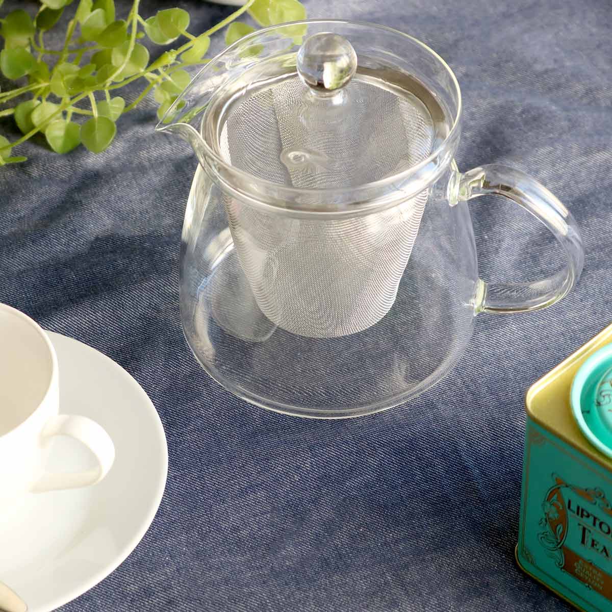 ティーポット 800ml 茶こし付き 耐熱ガラス お茶ポット （ 電子レンジ対応 紅茶ポット ストレーナー 茶こし ティーサーバー 紅茶 ガラス