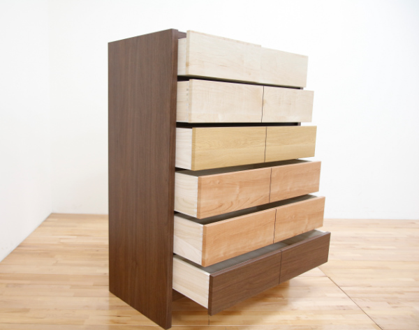 チェスト 6段 モダンデザイン ミックスカラー Feliz 日本製 幅90cm ( 開梱設置 たんす タンス 収納 桐 引き出し 完成品 箪笥 リビングチェスト シンプル リビング収納 木製 木目 ナチュラル ブラウン 幅90 90cm 90センチ )