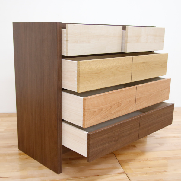 チェスト 4段 モダンデザイン ミックスカラー Feliz 日本製 幅90cm ( 開梱設置 たんす タンス 収納 桐 引き出し 完成品 箪笥 リビングチェスト シンプル リビング収納 木製 木目 ナチュラル ブラウン 幅90 90cm 90センチ )