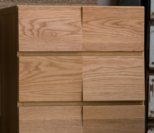 リビングチェスト 6段 モダンデザイン 天然木 日本製 幅44cm ホワイトオーク ( 開梱設置 チェスト 収納チェスト たんす タンス 収納 引き出し 完成品 国産 リビング収納 木製 木目 モダン オーク 無垢材 おしゃれ ナチュラル )