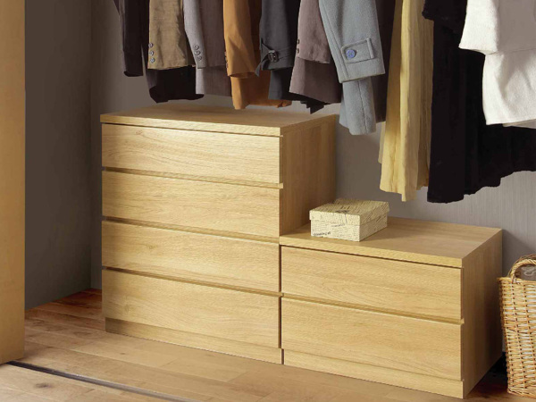 クローゼットチェスト 3段 日本製 Fit 奥行き55cm 幅69cm ( 開梱設置 チェスト 収納チェスト たんす タンス 収納 国産 完成品 箪笥 サイドチェスト リビング収納 木製 木目 シンプル おしゃれ ナチュラル ブラウン 白 茶色 ) 【ウォールナット】 ウォールナット