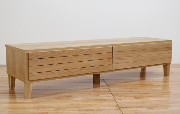 テレビ台 ローボード 北欧風 天然木無垢材 Fente 幅160cm ホワイトオーク ( 開梱設置 テレビボード テレビラック TV台 TVボード TVラック 完成品 AVボード AVラック 天然木 オーク 無垢 モダン シンプル 木製 木目 おしゃれ )