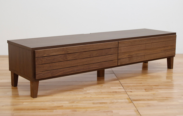 テレビ台 ローボード 北欧風 天然木無垢材 Fente 幅160cm ウォールナット ( 開梱設置 テレビボード テレビラック TV台 TVボード TVラック 完成品 AVボード AVラック 天然木 ウォルナット 無垢 モダン シンプル 木製 木目 おしゃれ )