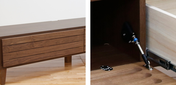 テレビ台 ローボード 北欧風 天然木無垢材 Fente 幅160cm ウォールナット ( 開梱設置 テレビボード テレビラック TV台 TVボード TVラック 完成品 AVボード AVラック 天然木 ウォルナット 無垢 モダン シンプル 木製 木目 おしゃれ )