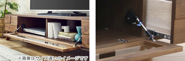 テレビ台 ローボード 北欧風 天然木無垢材 Bonny 幅200cm ウォールナット ( 開梱設置 テレビラック TV台 TVボード リビング収納 TVラック 収納 ラック リビングボード 脚付き 木目 ウォルナット 木製 フラップ扉 ガラス おしゃれ )