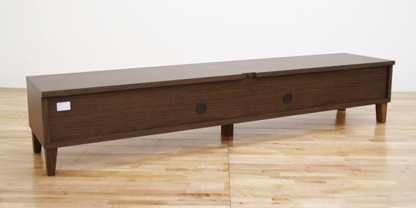 テレビ台 ローボード 北欧風 天然木無垢材 Bonny 幅200cm ウォールナット ( 開梱設置 テレビラック TV台 TVボード リビング収納 TVラック 収納 ラック リビングボード 脚付き 木目 ウォルナット 木製 フラップ扉 ガラス おしゃれ )