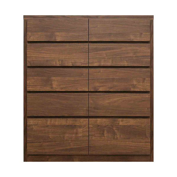 チェスト 5段 シンプルデザイン 化粧地板入り 日本製 約幅91cm ( 開梱設置 リビングチェスト 収納チェスト たんす タンス 収納 引き出し 完成品 桐製 リビング収納 木製 モダン 白 ホワイト おしゃれ シンプル ) 【ウォールナット】 ウォールナット