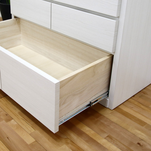 チェスト 5段 シンプルデザイン 化粧地板入り 日本製 約幅91cm ( 開梱設置 リビングチェスト 収納チェスト たんす タンス 収納 引き出し 完成品 桐製 リビング収納 木製 モダン 白 ホワイト おしゃれ シンプル ) 【ウォールナット】 ウォールナット