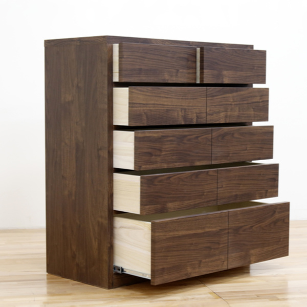 チェスト 5段 シンプルデザイン 化粧地板入り 日本製 約幅91cm ( 開梱設置 リビングチェスト 収納チェスト たんす タンス 収納 引き出し 完成品 桐製 リビング収納 木製 モダン 白 ホワイト おしゃれ シンプル ) 【ウォールナット】 ウォールナット