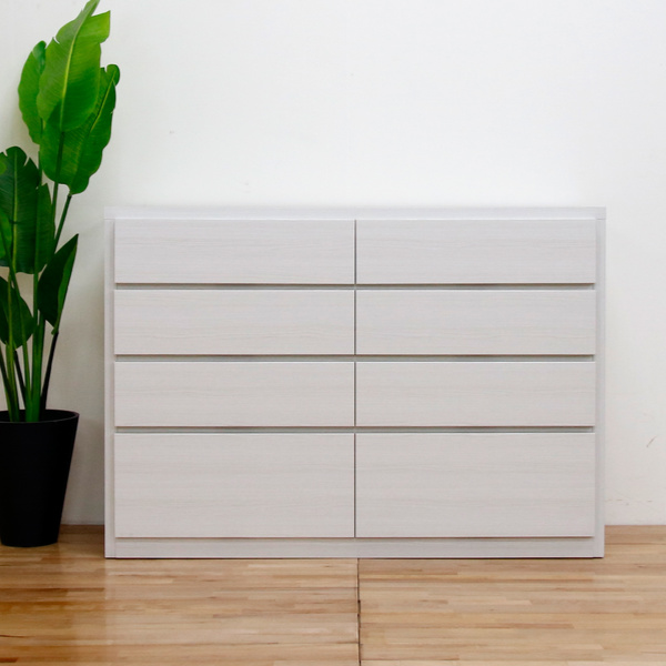 チェスト 4段 ワイド シンプルデザイン 化粧地板入り 日本製 約幅121cm ( 開梱設置 リビングチェスト 収納チェスト たんす タンス 収納 引き出し 完成品 桐製 リビング収納 木製 モダン 白 ホワイト おしゃれ シンプル ) 【ウォールナット】 ウォールナット