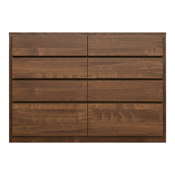 チェスト 4段 ワイド シンプルデザイン 化粧地板入り 日本製 約幅121cm ( 開梱設置 リビングチェスト 収納チェスト たんす タンス 収納 引き出し 完成品 桐製 リビング収納 木製 モダン 白 ホワイト おしゃれ シンプル ) 【ウォールナット】 ウォールナット