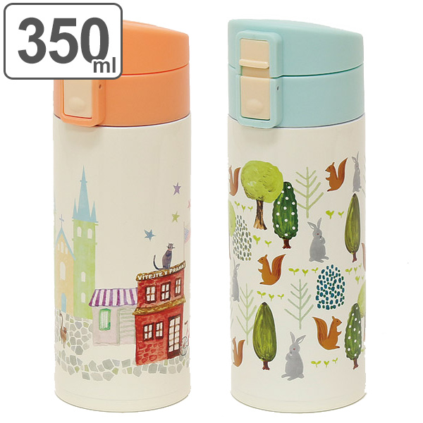 Dショッピング 水筒 ステンレス ルシェルシュ ワンプッシュボトル 350ml 保温 保冷 ステンレスボトル マグボトル ワンタッチ ステンレス製 ボトル かわいい ダイレクト パステル 魔法瓶 おしゃれ フォレスト カテゴリ 水筒の販売できる商品