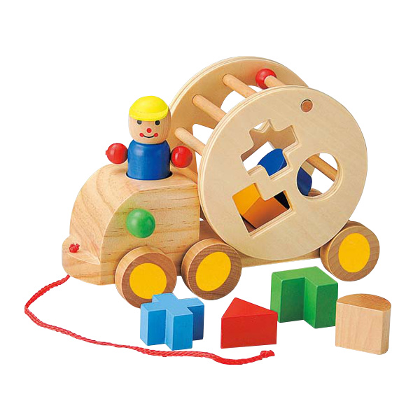 おもちゃ 知育玩具 木製 ベビー パズルトラック 1.5歳 （ 知育 玩具 赤ちゃん 指先トレーニング 木製玩具 木のおもちゃ 18カ月 1歳半 2歳