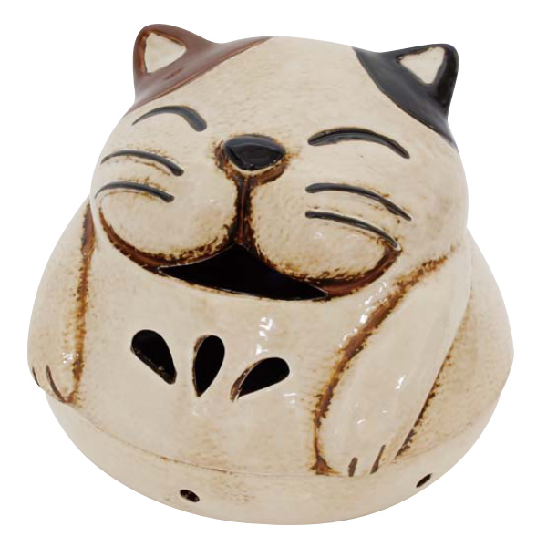蚊遣り デココロ 陶器 蚊取り線香 収納 （ 蚊やり 蚊取り線香ケース 猫